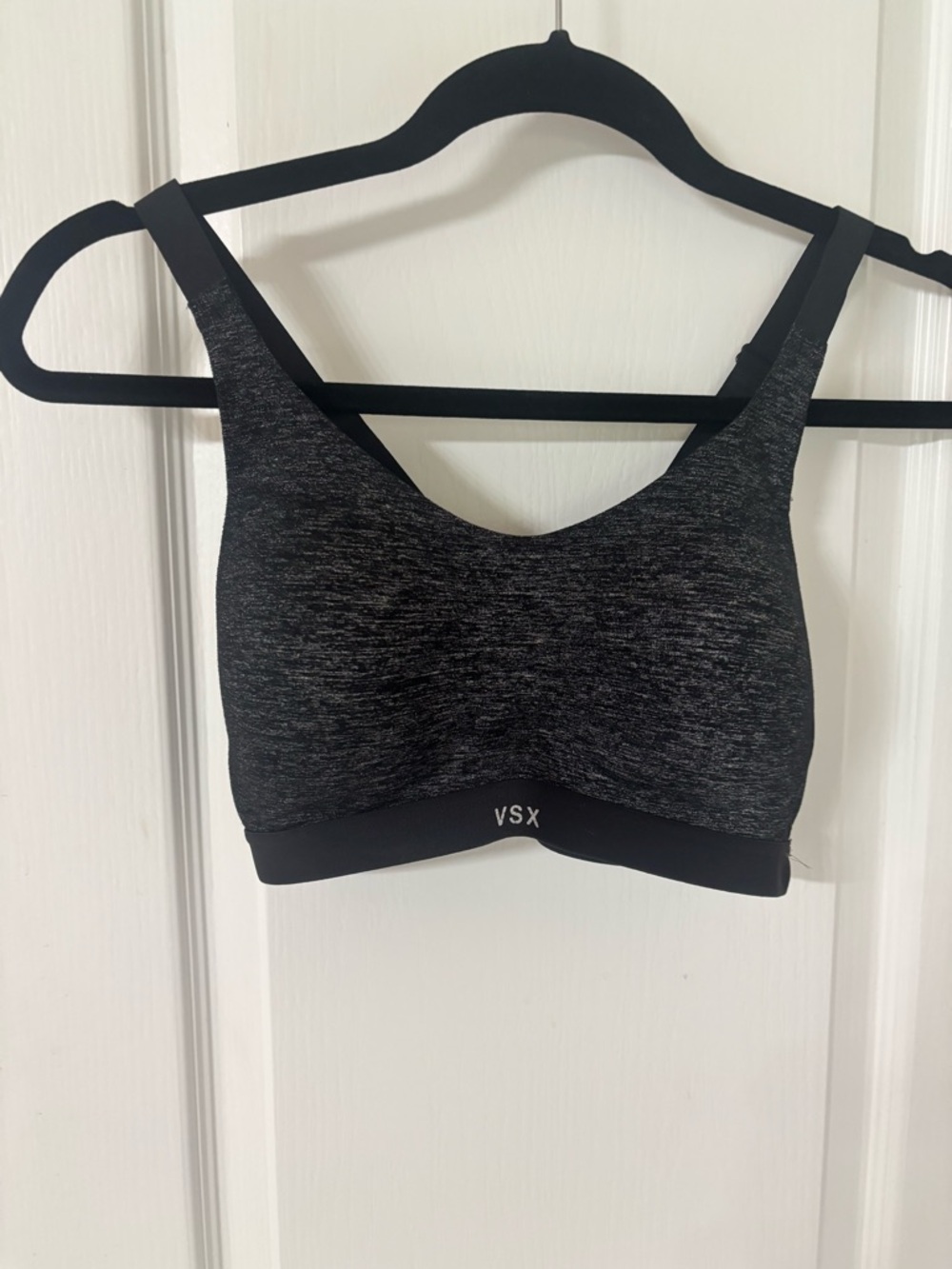 VSX‎ Victoria’s Secret Gray Sports Bra 34C Gray Black Activewear Workout Gym